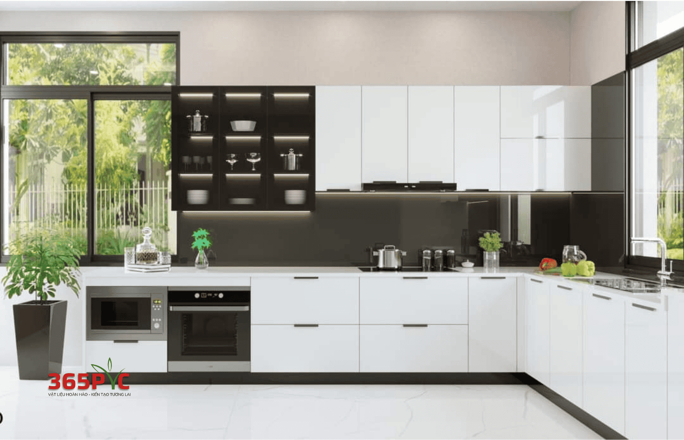 Tủ bếp làm từ tấm Pima chống nước tuyệt đối, giải pháp thay thế gỗ MDF chống ẩm
